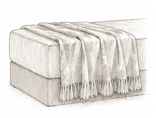 Bed base and throws diagram