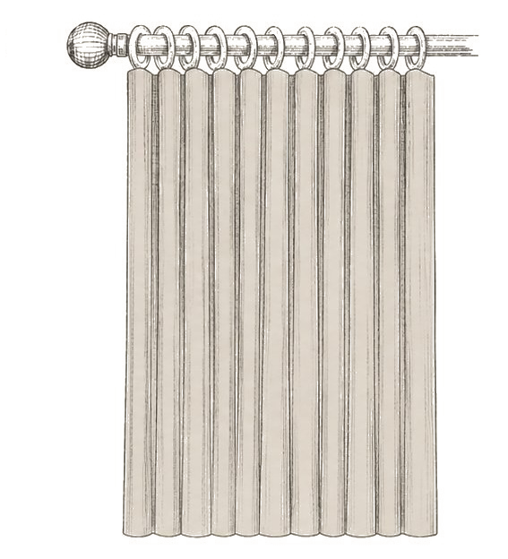 Cartridge pleat curtain heading