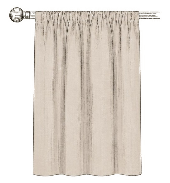 Slot top curtain heading
