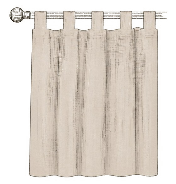 Tab top curtain heading