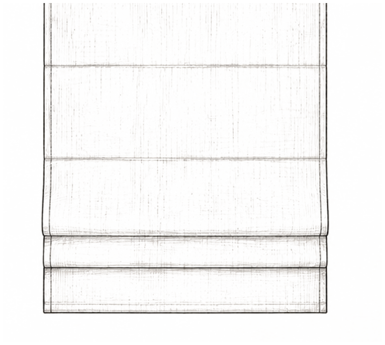 Diagram of a Classic Flat Roman blind fold
