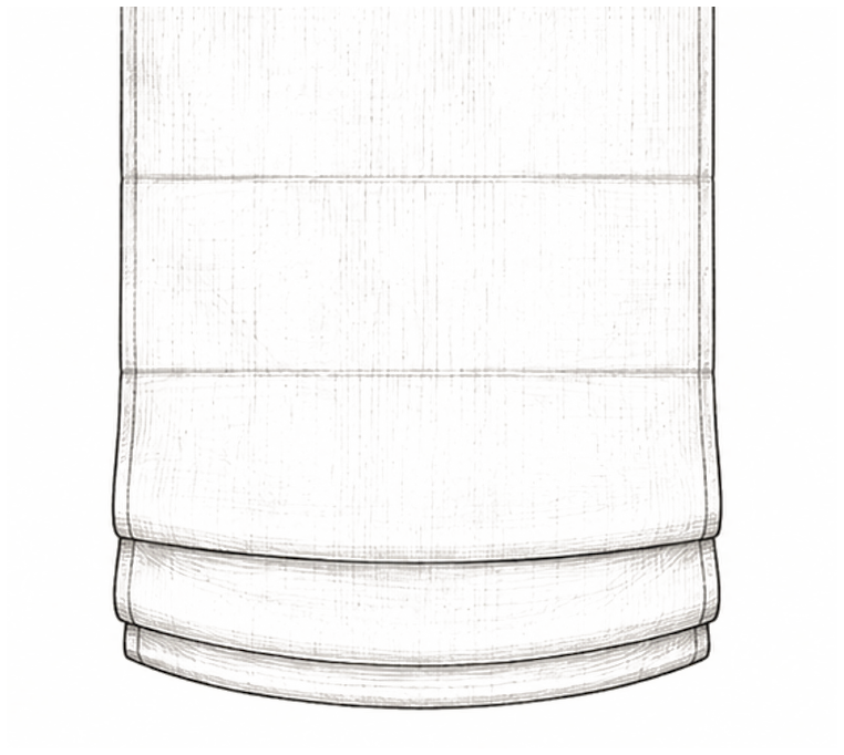 Diagram of a Soft Style Roman blind fold